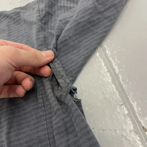 Vintage 90s Towncraft Grey Striped Blank Pocket T-Shirt - Picture 4 of 5